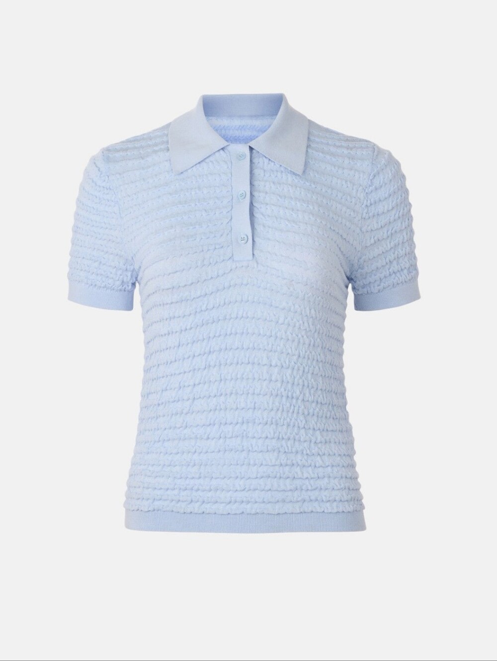 FRAME Smocked Polo Collared Short Sleeves Front Button Size S